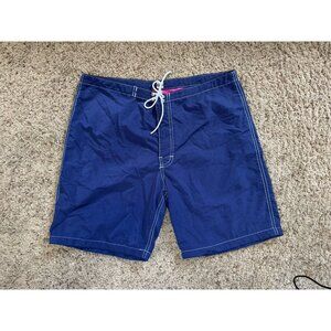 VTG KANVAS BY KATIN Board Shorts Blue Swim Trunk Logo Patch USA Beach Surf Sz 34